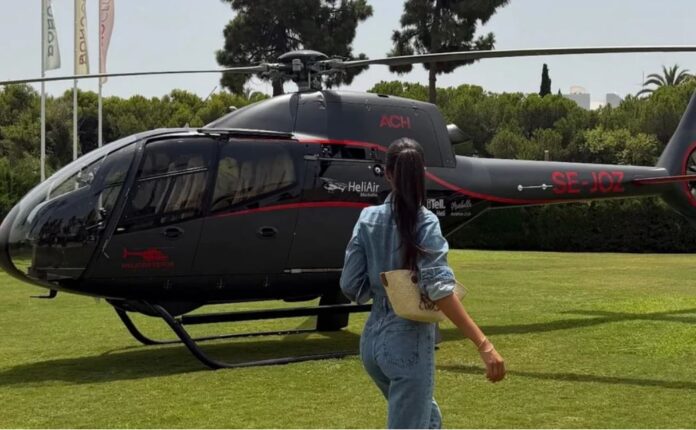 Kći Harisa Džinovića uživa za sve pare: Đina se u Španjolskoj VOZI U PRIVATNOM HELIKOPTERU, torba od 2000 eura i uski kombinezon